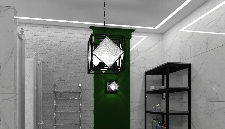 Санузел в проекте Дом у бассейна по дизайну Сергея Семёнова @salon_loveceramic